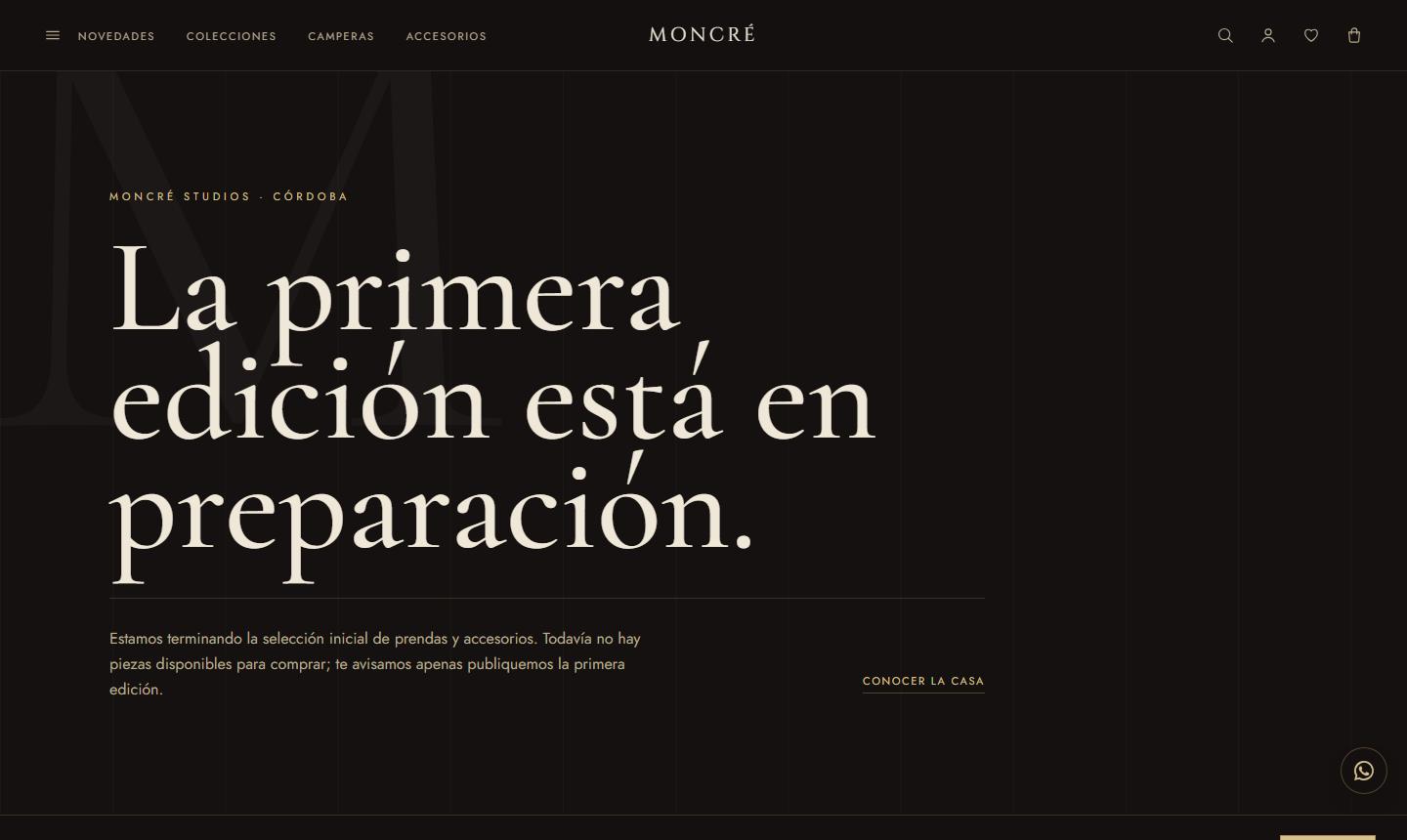 Captura del inicio de Moncré Studios